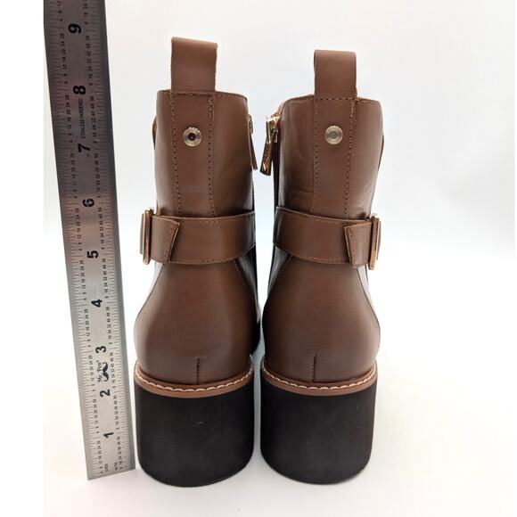 Naturalizer Delilah Leather Lug Sole Ankle Booties Brown Size US10M EU41 - Picture 4 of 11